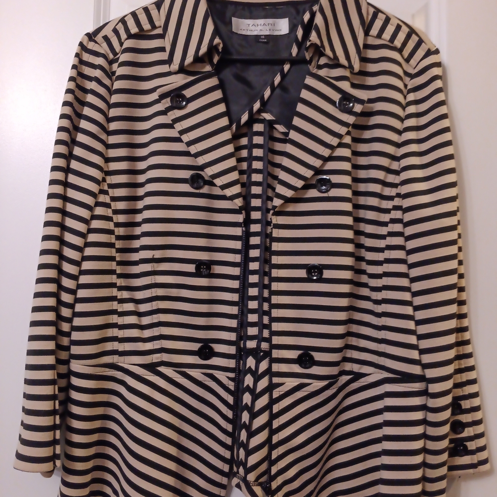Striped Black and Tan Women's Jacket